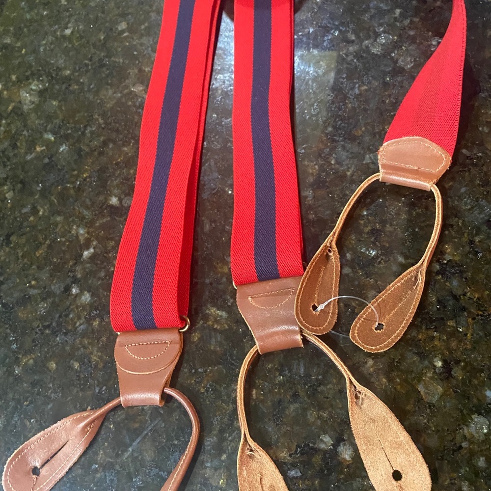 Elastic Suspenders red & blue new never used.